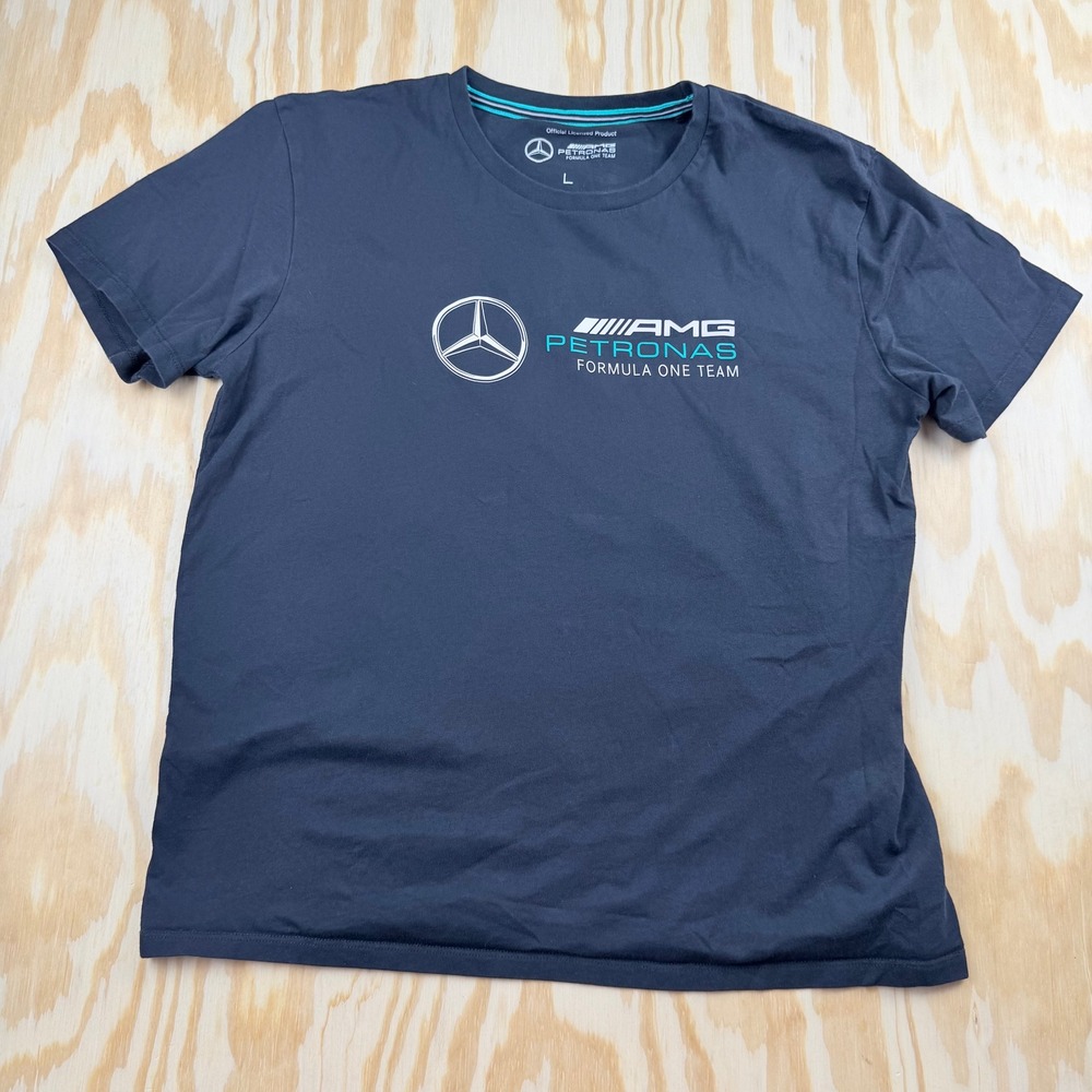 Mercedes AMG Petronas Formula One Team Black Graphic T-Shirt Large F1 Racing